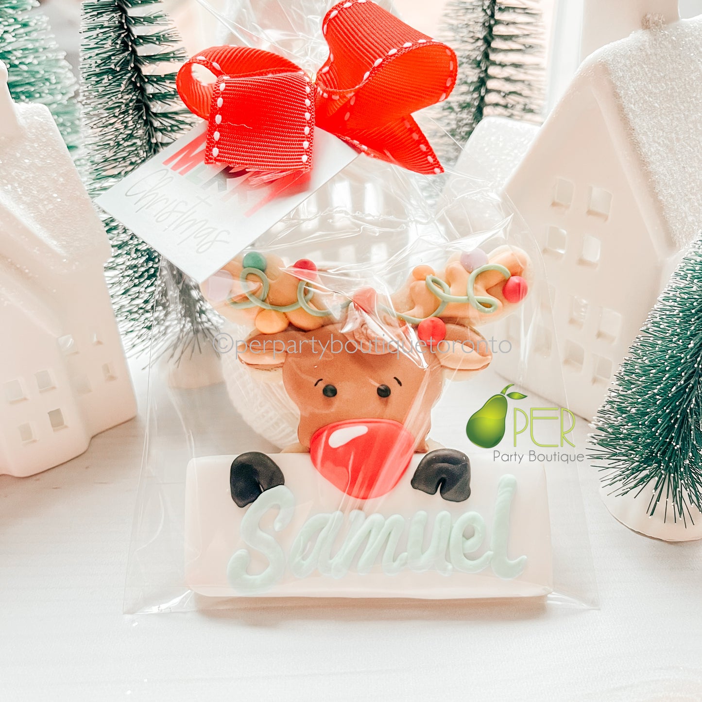 Reindeer and Snowman Personalized Cookies