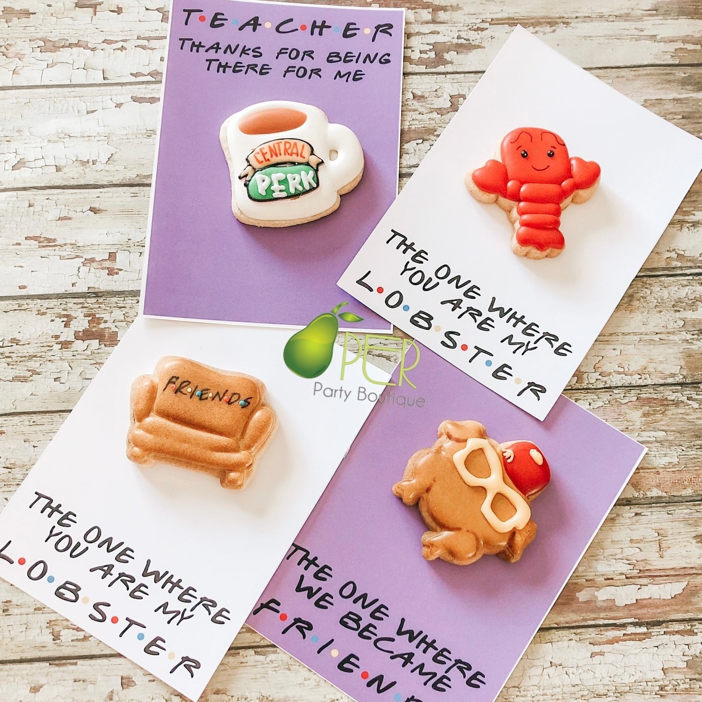 Friends TV Show Valentine's Cookie Card