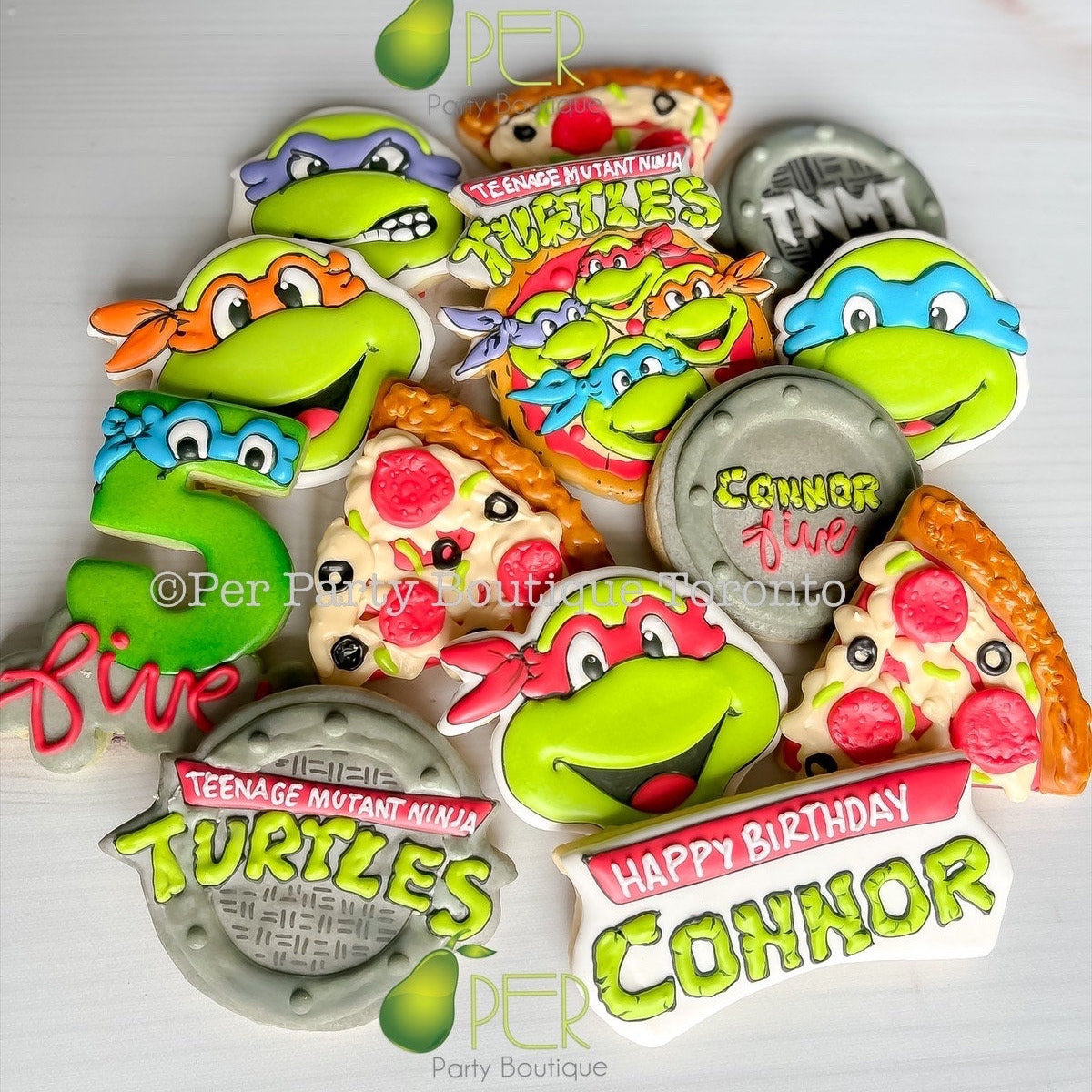 Ninja Turtle Birthday Cookies | 2 Dozen