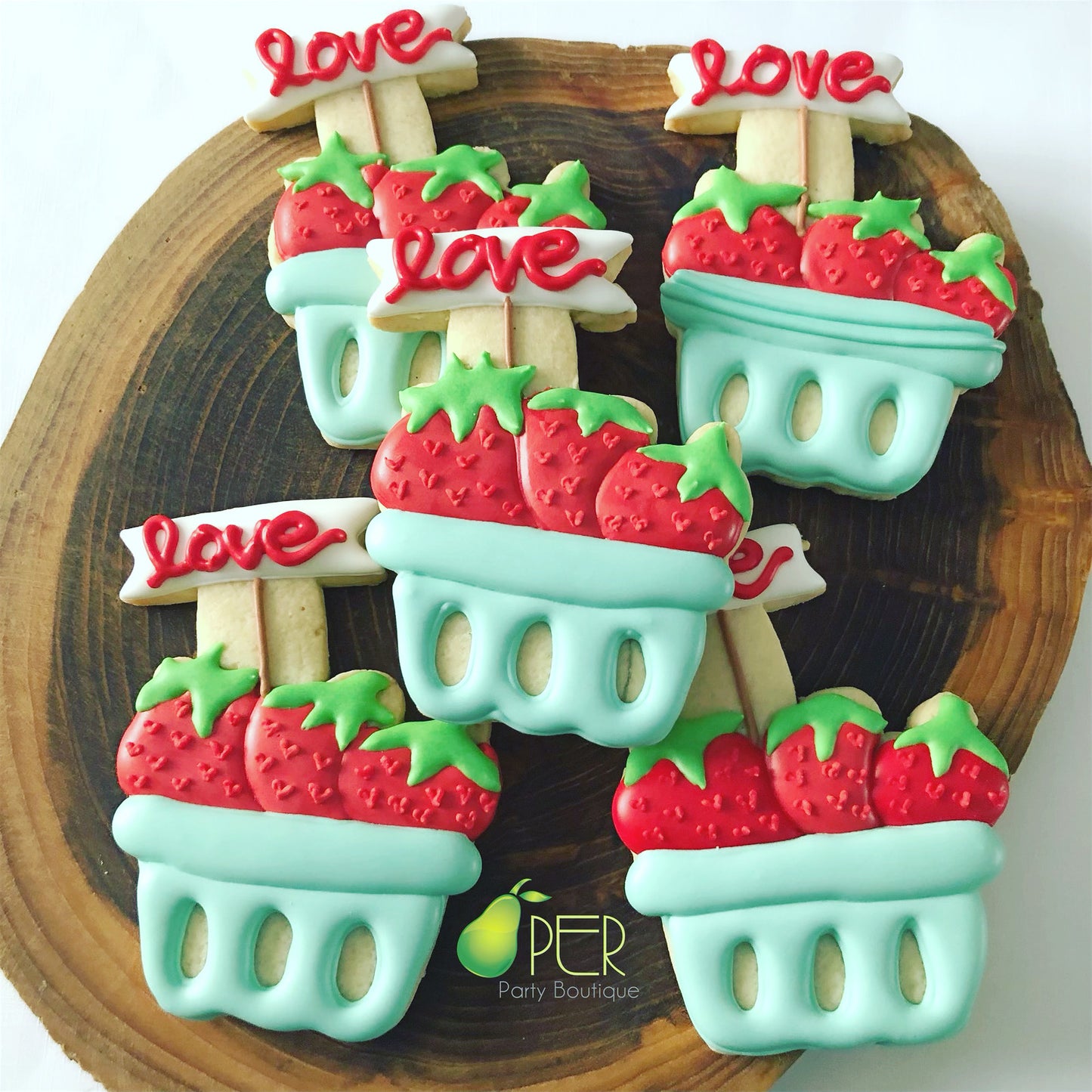 You Are Berry Sweet Strawberry Valentine's Cookies