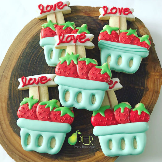 You Are Berry Sweet Strawberry Valentine's Cookies