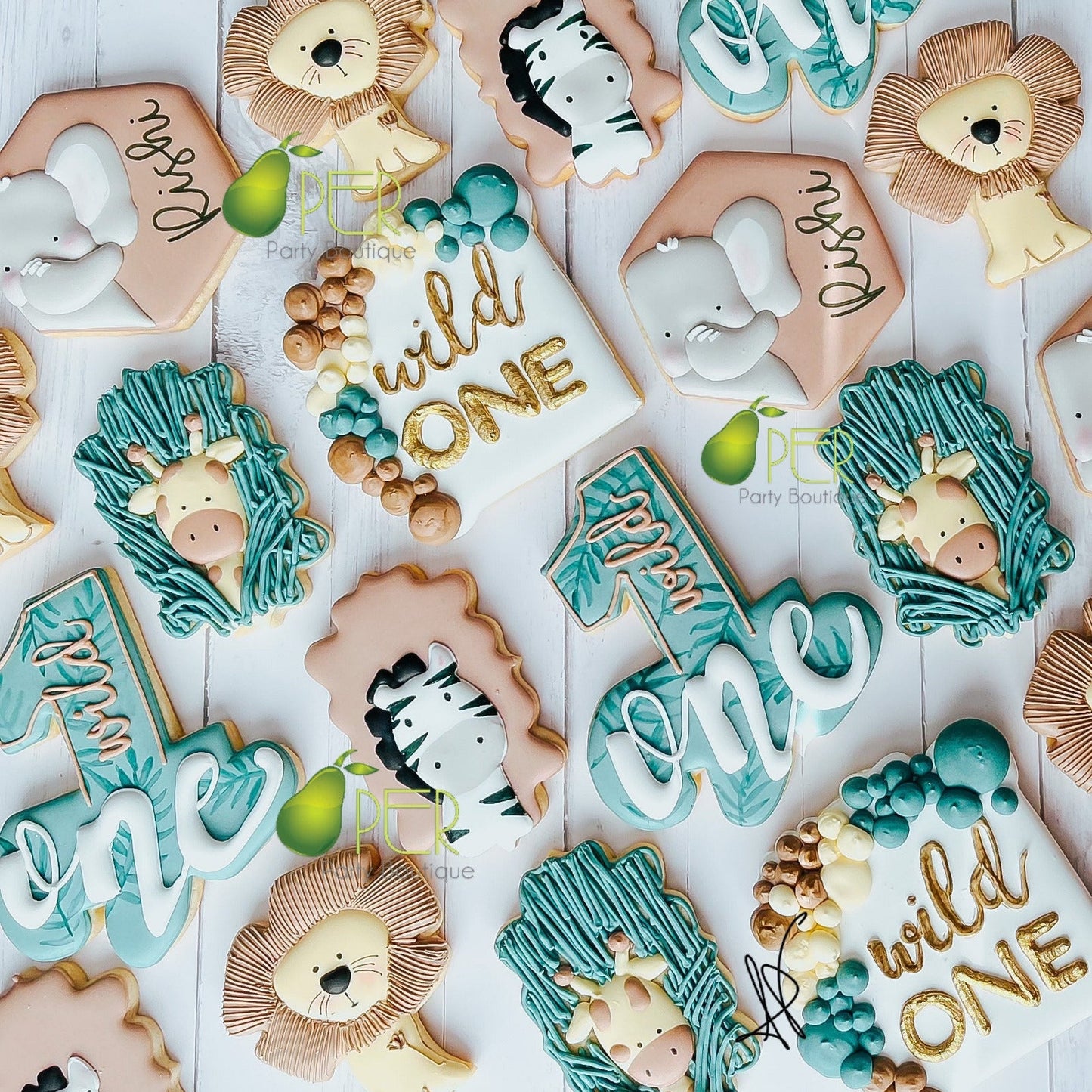 Wild One Safari First Birthday Cookies | 1 Dozen