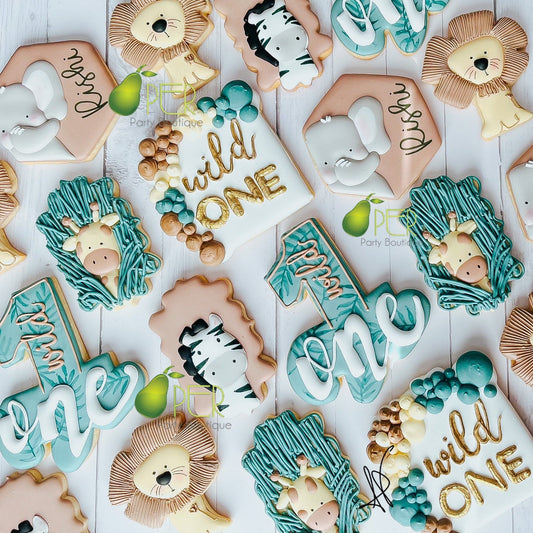 Wild One Safari First Birthday Cookies | 1 Dozen