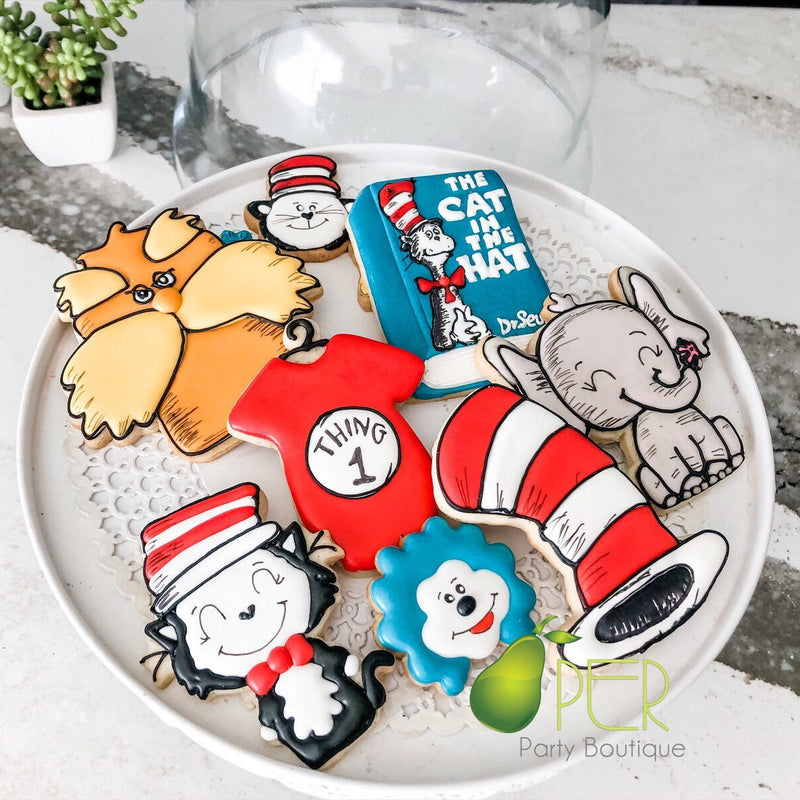 Cat in the Hat Inspired Birthday Cookies | Kids cookies| Mixed Dozen