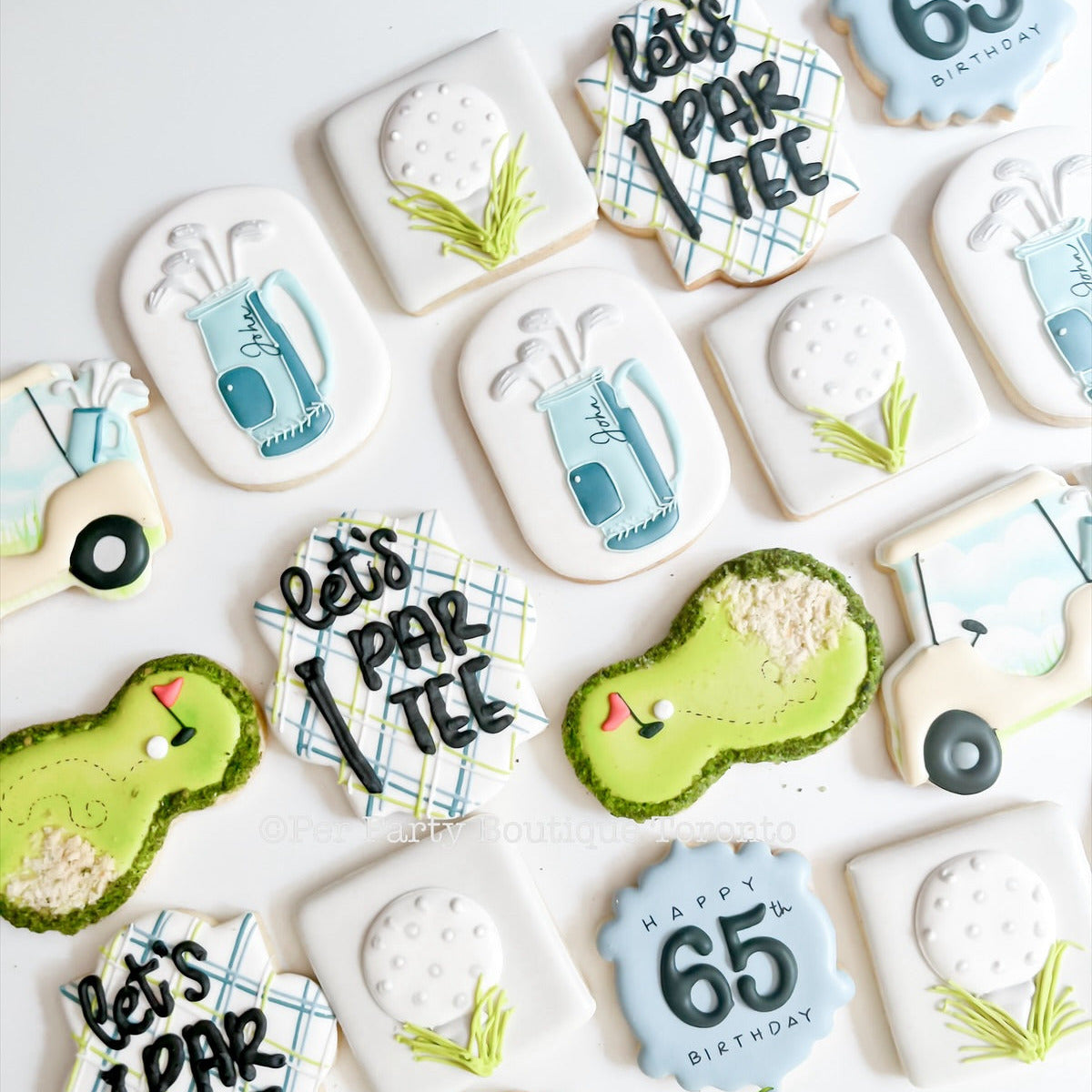 Golf Birthday Cookies | Hole in One |  Let's Par-Tee Personalized Cookies | 1 Dozen