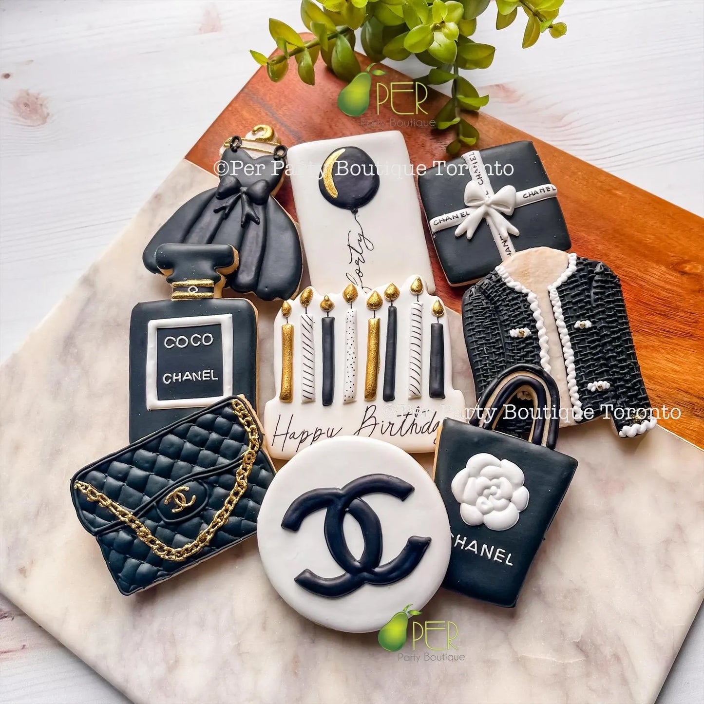 Sugar decorated cookies. Fashion enthusiast birthday cookies