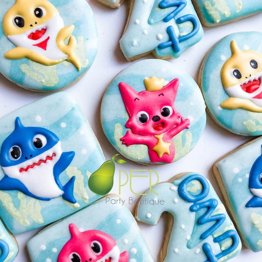 Baby Shark Birthday Mini Cookies | 1 Dozen