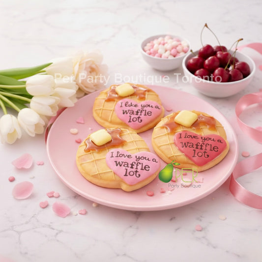 I Love You a Waffle Lot Valentine's Cookie
