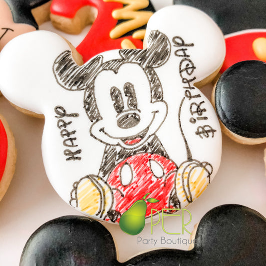 Mouse 1st, 2nd or 3rd Birthday Mini Cookies | Personalized | 1 Dozen