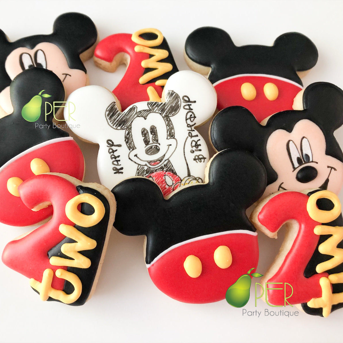 Mouse 1st, 2nd or 3rd Birthday Mini Cookies | Personalized | 1 Dozen