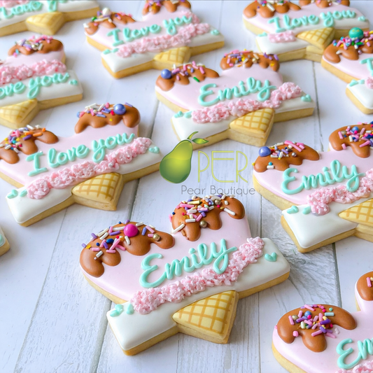 Valentine's Ice Cream Cookie | Heart Shapped | Personalized